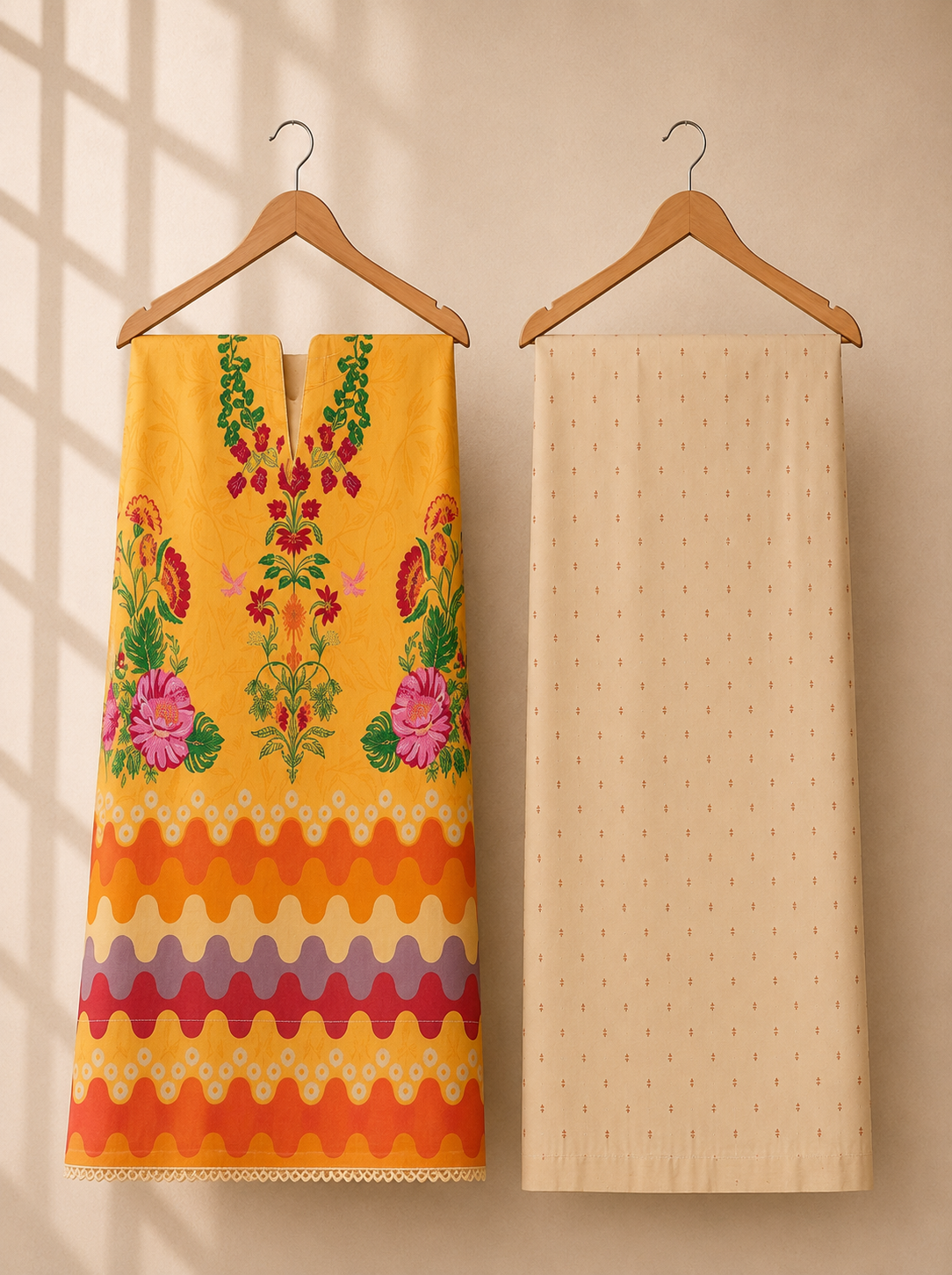 Kesari Phool Unstitched Cord Set